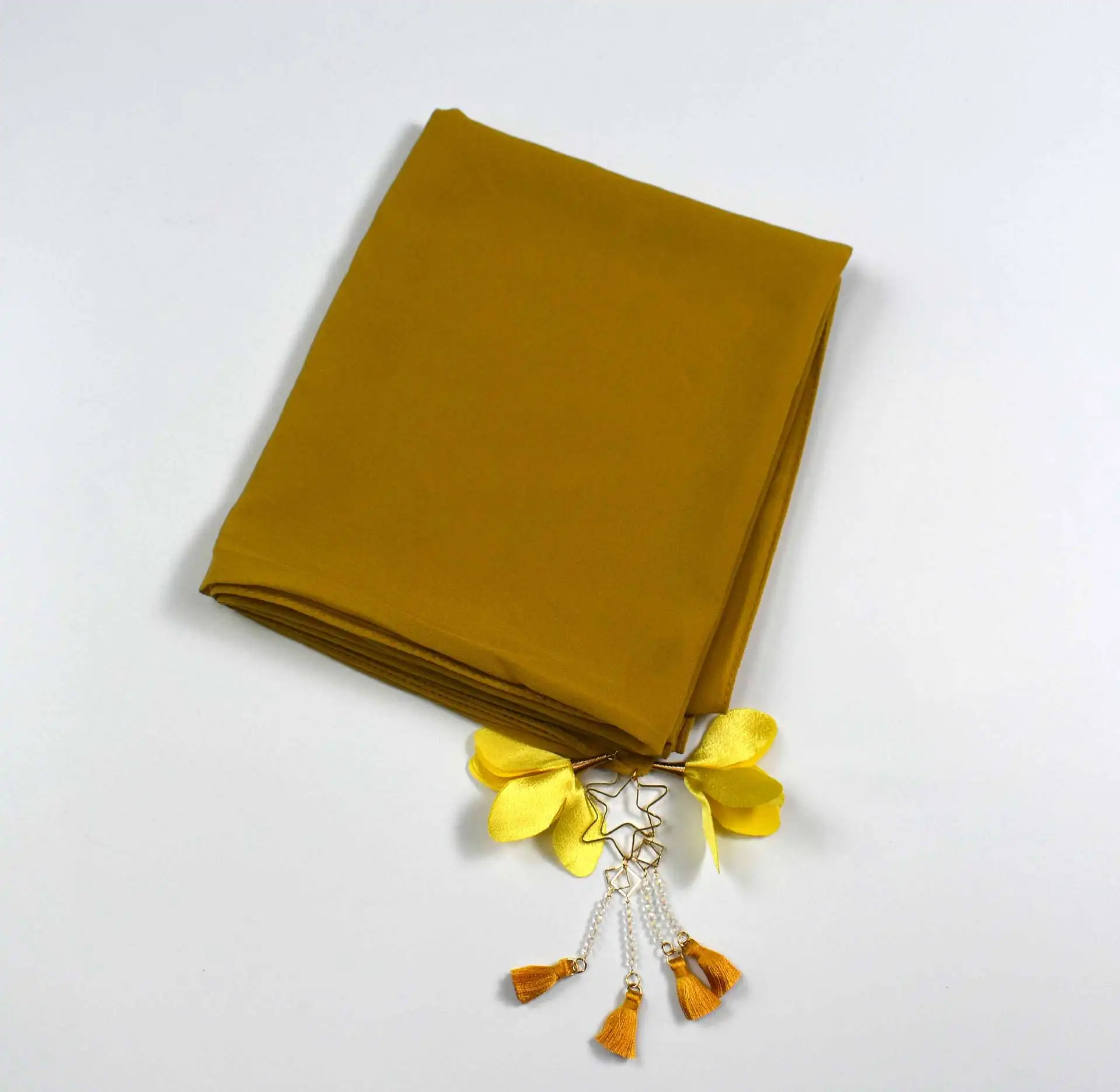 

Fashion Flower Tassel Chiffon Long Scarf Muslim Hijab Women Turban Headwear Solid Color Headscarf Shawls Scarves Wrap Bandanas