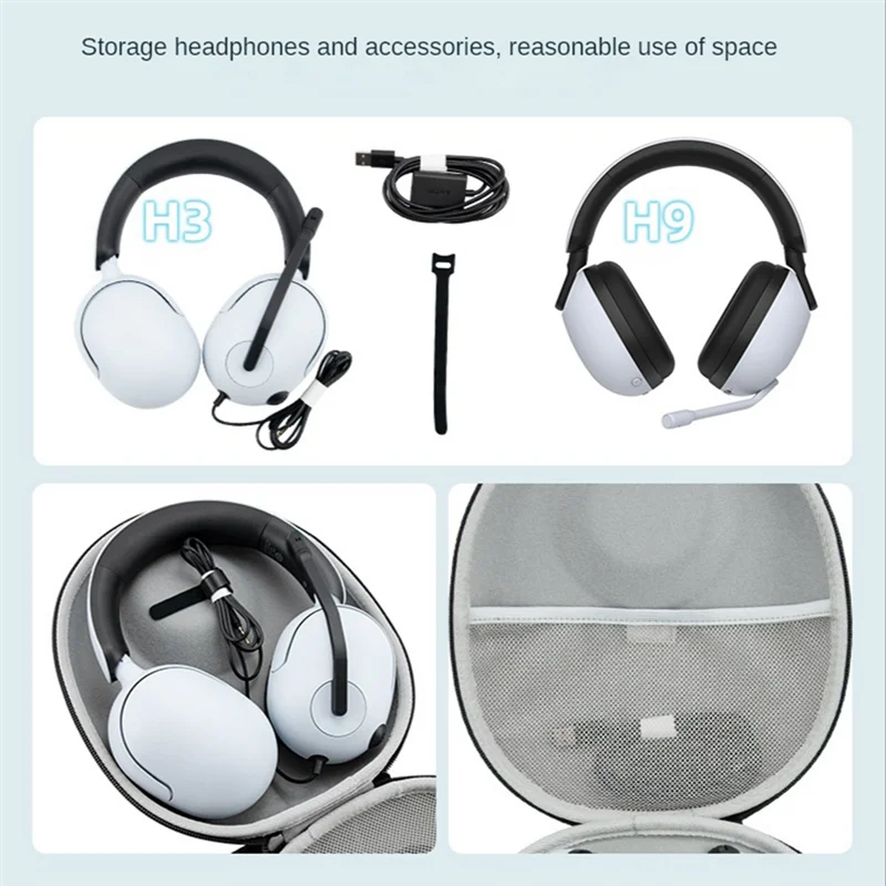 

Headphone Holder Shock Absorption Anti-Drop Hard EVA BTravel Carrying Bag for Sony INZONE H3 H7 H9 Luetooth Headset XY