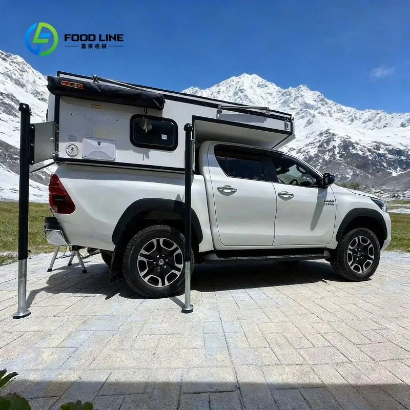 Customized Lightweight Foldable Waterproof 8-Person Overland Slide-out Off-Road Pickup Camper Hard Sided Exterior Storage