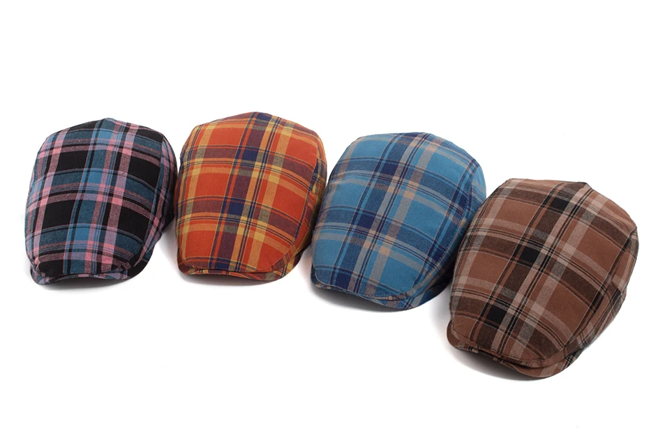 Dünne Plaid Baskenmütze Frauen Männer Mode Vintage Visier Hut Casual Weibliche Newsboy Caps Retro Flache Kappe Für Sommer Frühling Herbst Neue – Detail 1