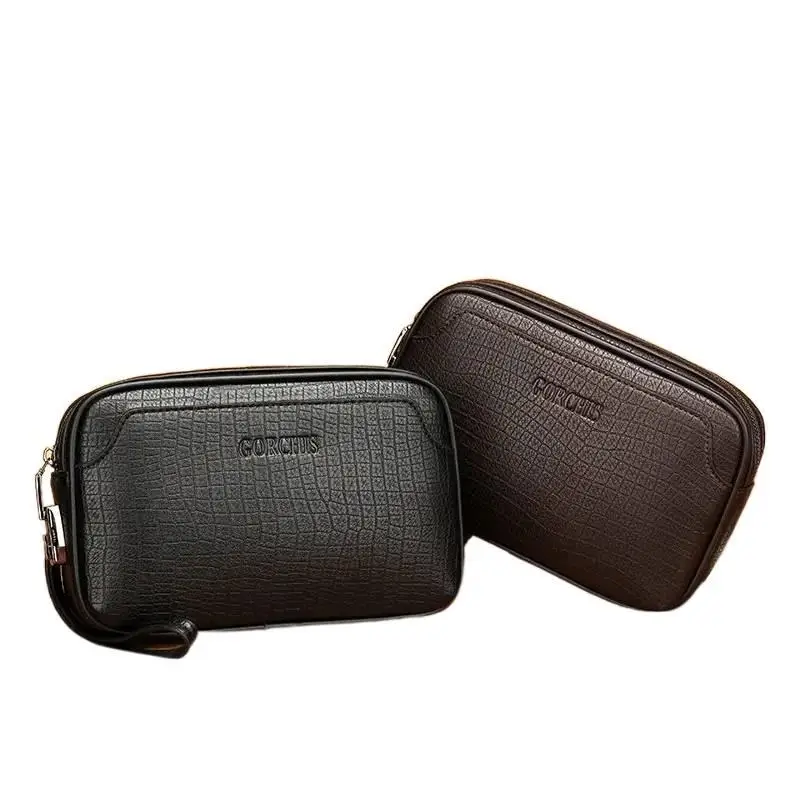 

Fashion Men's PU Zipper Password Lock Handbag Wallet Card Bag Clutch Bags