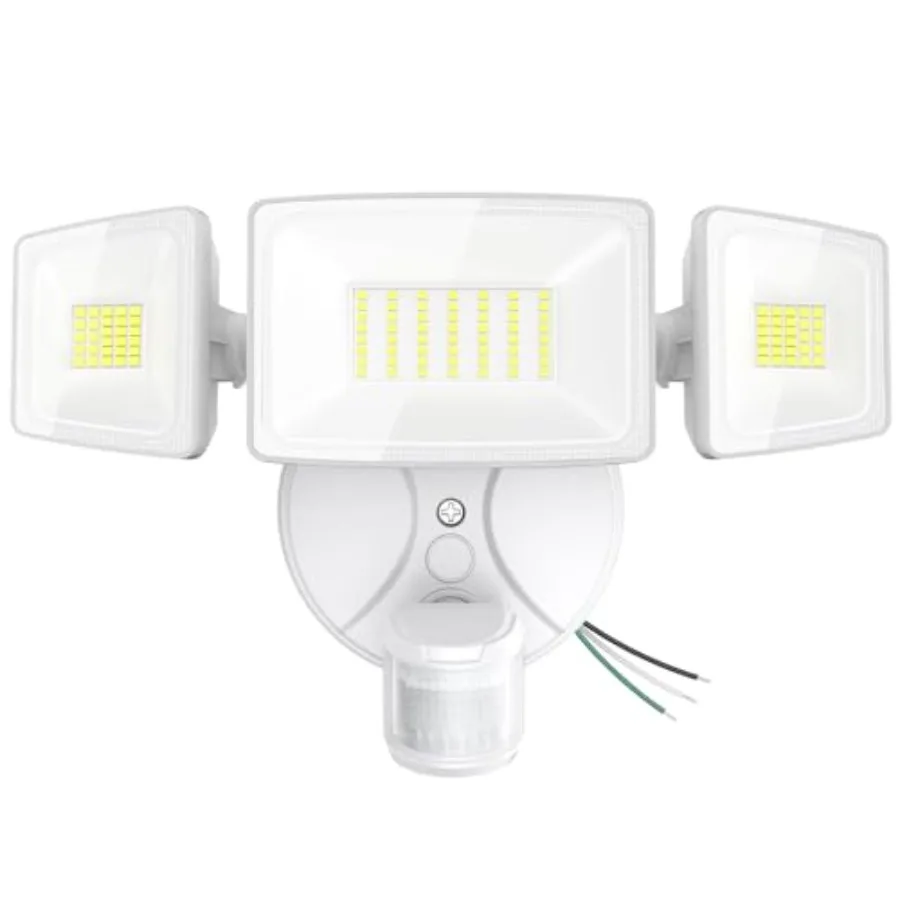 

75W LED Flood Light Motion Sensor Outdoor 7000lm Dusk to Dawn Flood Light Security Light with Three Head IP65 Waterproof Exteri