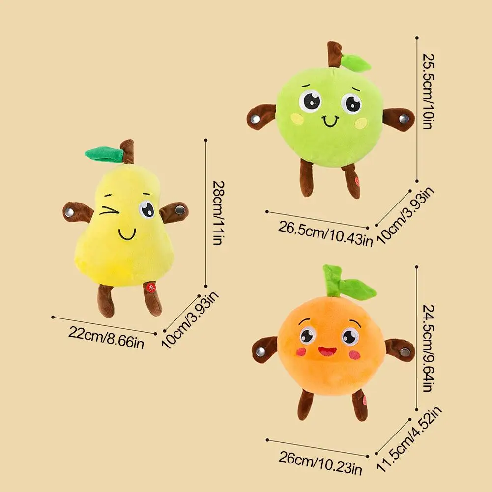 Fruit Banana Sensor Beat Piano  Intelligent Sensor Beat Interactive Children's Companion Toys Kawaii Fruit Plush Toys