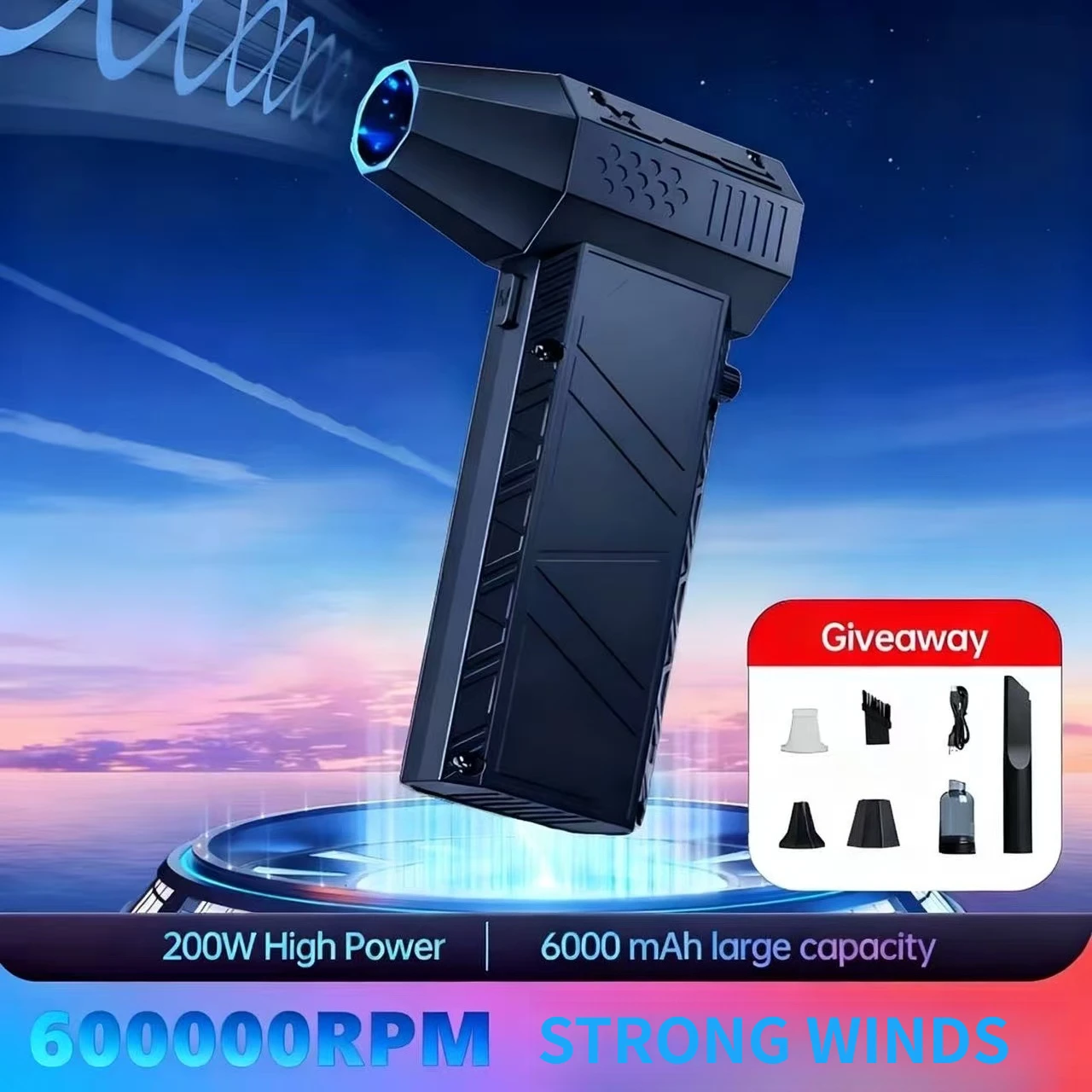 X6 منفاخ هواء قوي 800000 دورة في الدقيقة بدون فرش مروحة عنيفة مكنسة كهربائية للغبار رياح قوية 53 متر/الثانية توربو منفاخ نفاث نوع-C إعادة شحن #1