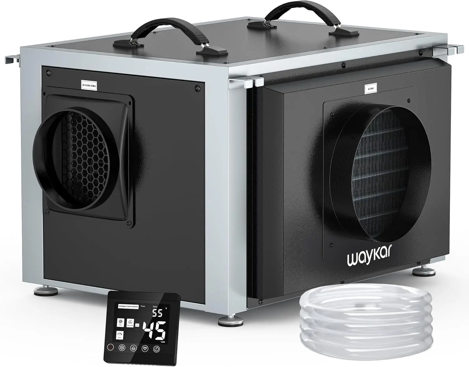 

125 Pints Crawl Space Dehumidifier with Remote Control and Pump, Dual Duct HVAC Commercial Whole-House Dehumidifier