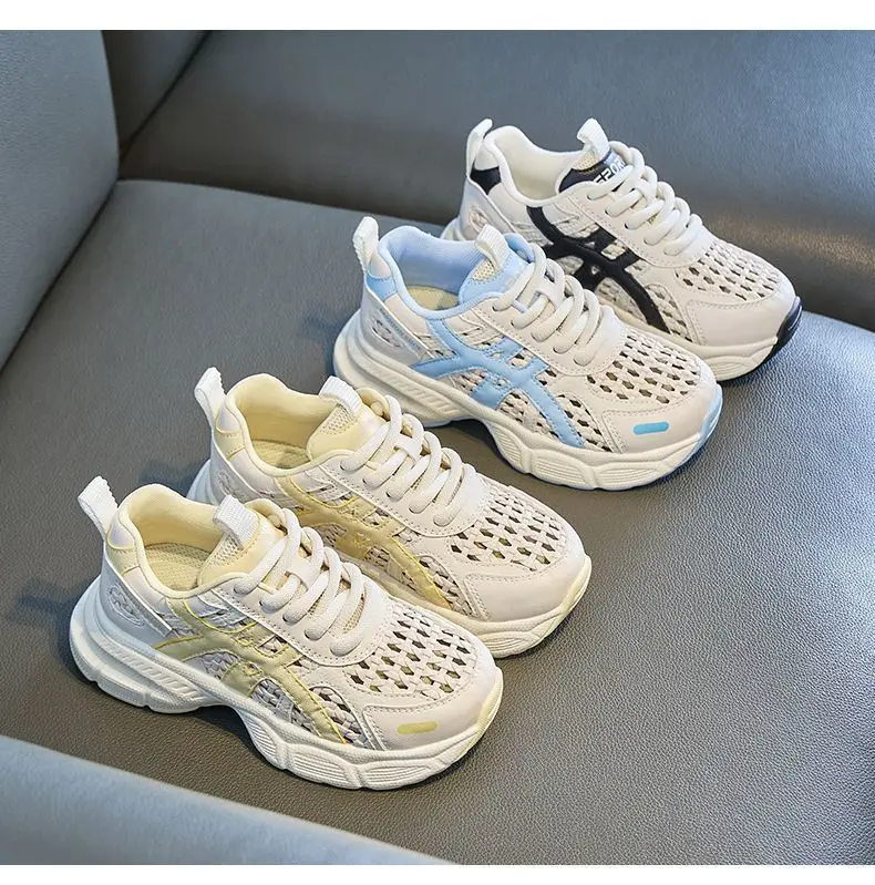 

All-day Wear Kids Sneakers Summer 3D Breathable Mesh Anti-sweat Anti-slip Footwear for Hot Weather Outdoor Use