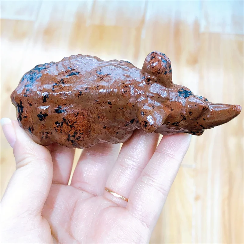 Natural Red Obsidian Rhinoceros Crystal Energy Stone Crafts Small Decoration Home Decor Holiday Gift 1pcs