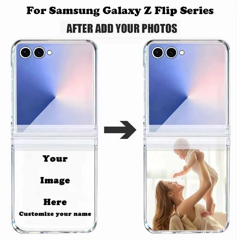 Design Bild Haustiere Name Handyhülle für Samsung Galaxy Z Flip 7 FE7 5 6 4 3 5G personalisierte individuelle Foto harte Falthülle
