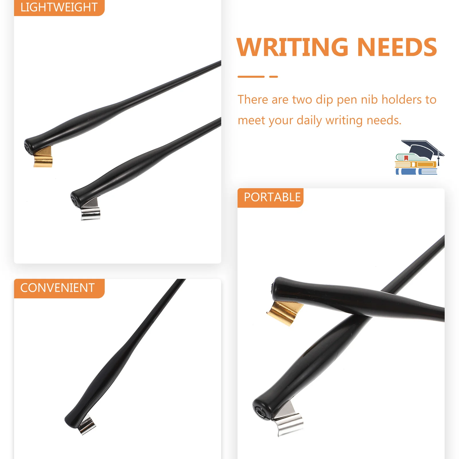 2Pcs Dip Pen Nib Holders Smooth Writing Drawing Calligraphy Portable Art Accessories Dip Pen Nib Holders