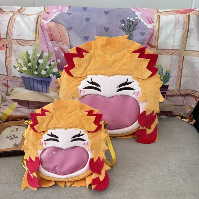 Demon Slayer Rengoku Kyoujurou Itabag Anime Periferico Simpatico Cartone Animato Zaino di Grande Capacità Kawaii Borsa a Tracolla Merci Regalo