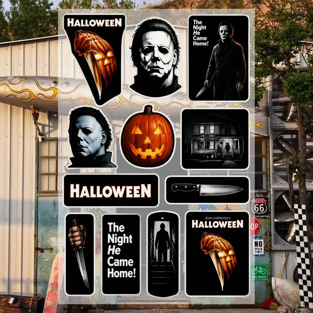 MyerS- HA-lloween 1978 Aesthetic Graffiti Stickers Waterproof PVC Decals for Car Motorcycle Skateboard Helmet Notebook