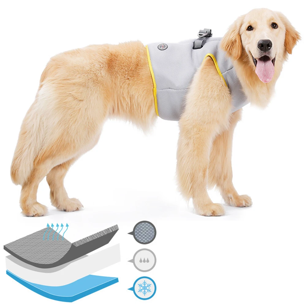 

Cool Dog Cooling Vest Summer Pet Clothes Harness Adjustable Cooler Accessories for Walking Jogging Outdoor Activities