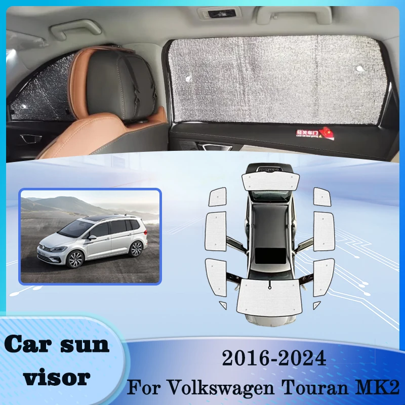 

For Volkswagen Touran MK2 2016-2024 Car Sunshade Front Windshield Sun Protection Heat Insulation Blackout Shade Anti-ultraviolet