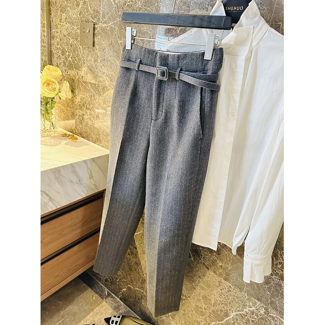 

Брюки Ele French Sle Camere West: прямые, деловые, повседневные, с эффектом похудения, для работы и отдыха, с красивыми линиями, версия Deep ey Fairy