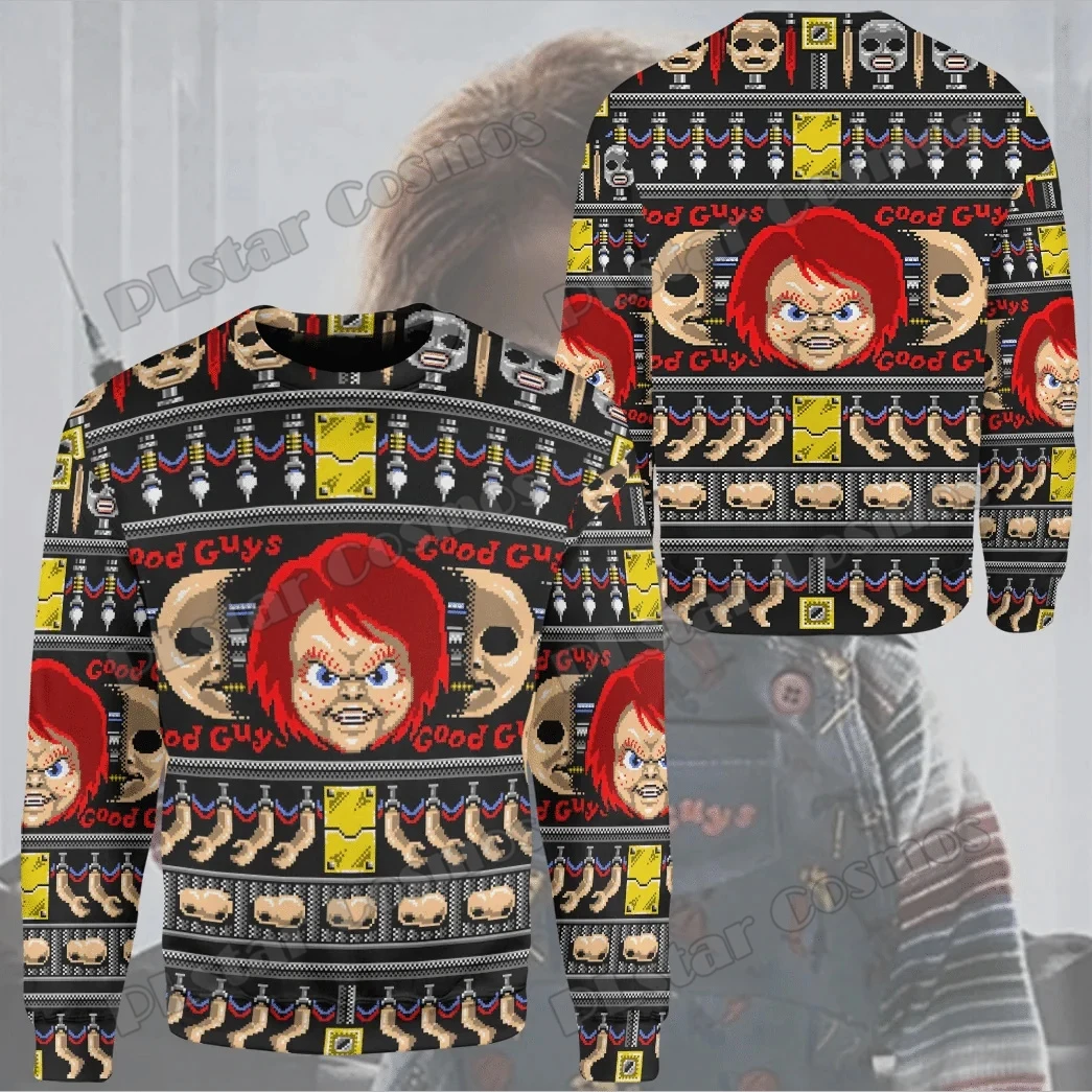 

Halloween Horror Characters Chucky 3D Printed Fashion Men's Crewneck Sweatshirt Autumn Unisex Casual Long sleeve Pullover DW939