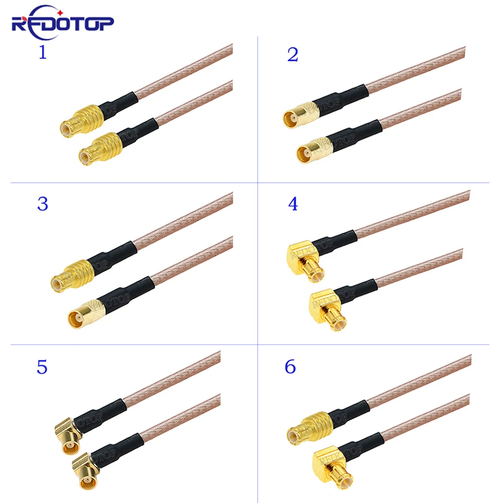 2Pcs/Lot MCX Male to MCX Female Straight /Right Angle Connector RG316 50-3 Ohm RF Coaxial Cable Pigtail Extension Coax Jumper