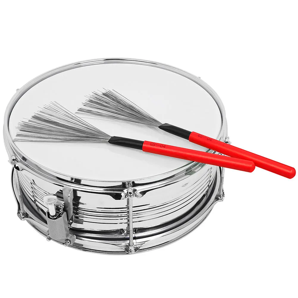 2 قطعة فرش سلك الطبل مقبض خشبي لطبول الجاز قبضة مريحة طويلة الأمد استخدام طبل فرشاة سلك مقبض خشبي فرشاة #2