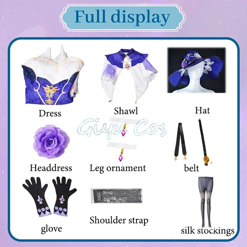 OP01 Genshin Impact Lisa คอสเพลย์เครื่องแต่งกายผู้ใหญ่ Carnival ชุดอะนิเมะฮาโลวีนเครื่องแต่งกายผู้หญิง Game6Gd @!