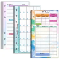 A6 Loose Leaf Notebook Refill Spiral Binder Inner Page Budget Page Weekly Monthly Inside Paper Stationery 5