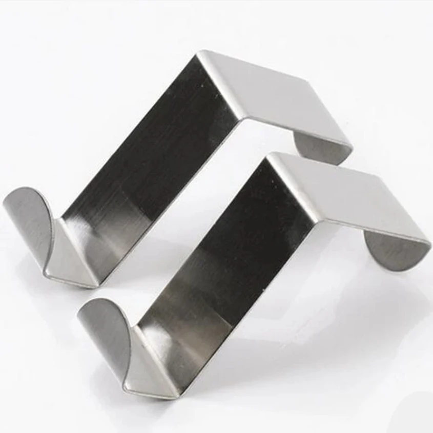 

2pcs Stainless steel Door Hook Z Type Kitchen Cabinet Clothes Home Storage Hanger Bathroom Towel Organize Hardware Accessories