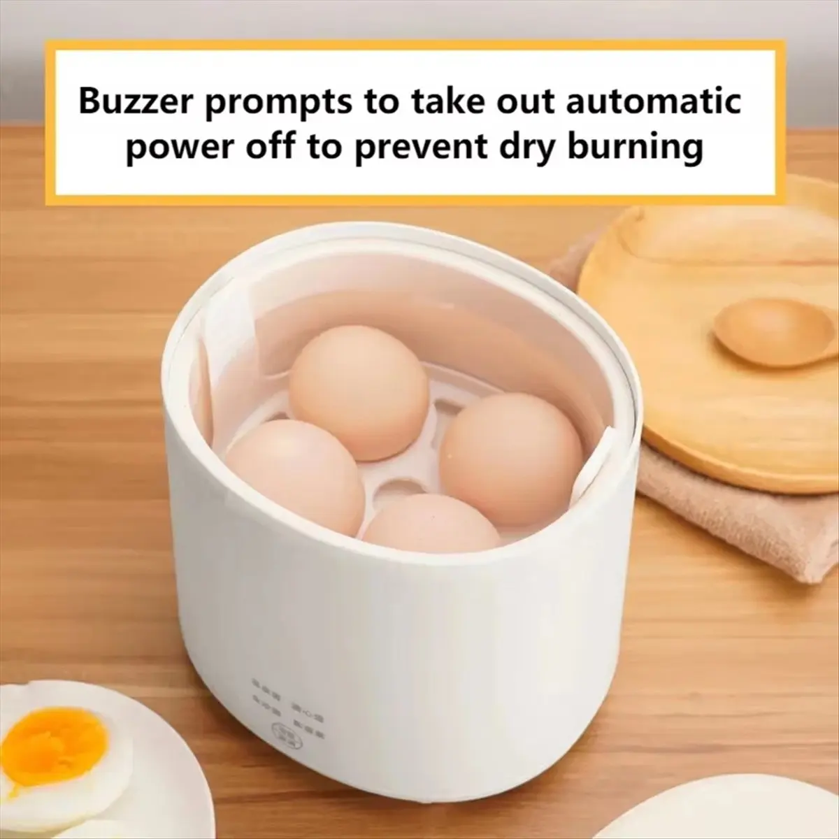 N14R Top Mini Egg Cooker, 400ml Automatic Egg Steamer, Small Household Multifunctional Breakfast Machine UK Plug