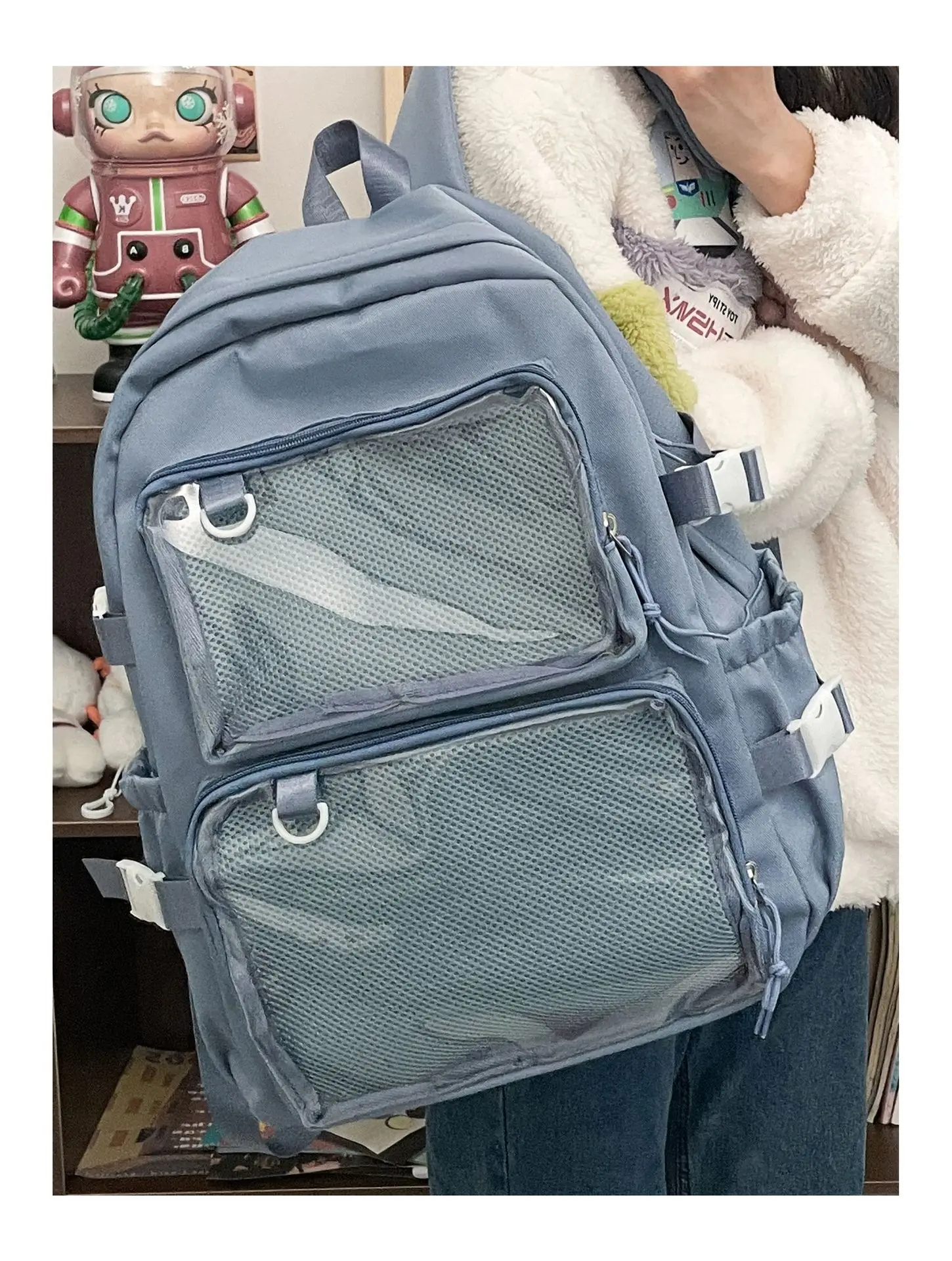 

Japanese Kawaii Itabag Women New 2026 Transparent Backpack Women Large Capacity Ita backpacks School Bags For College Student JK