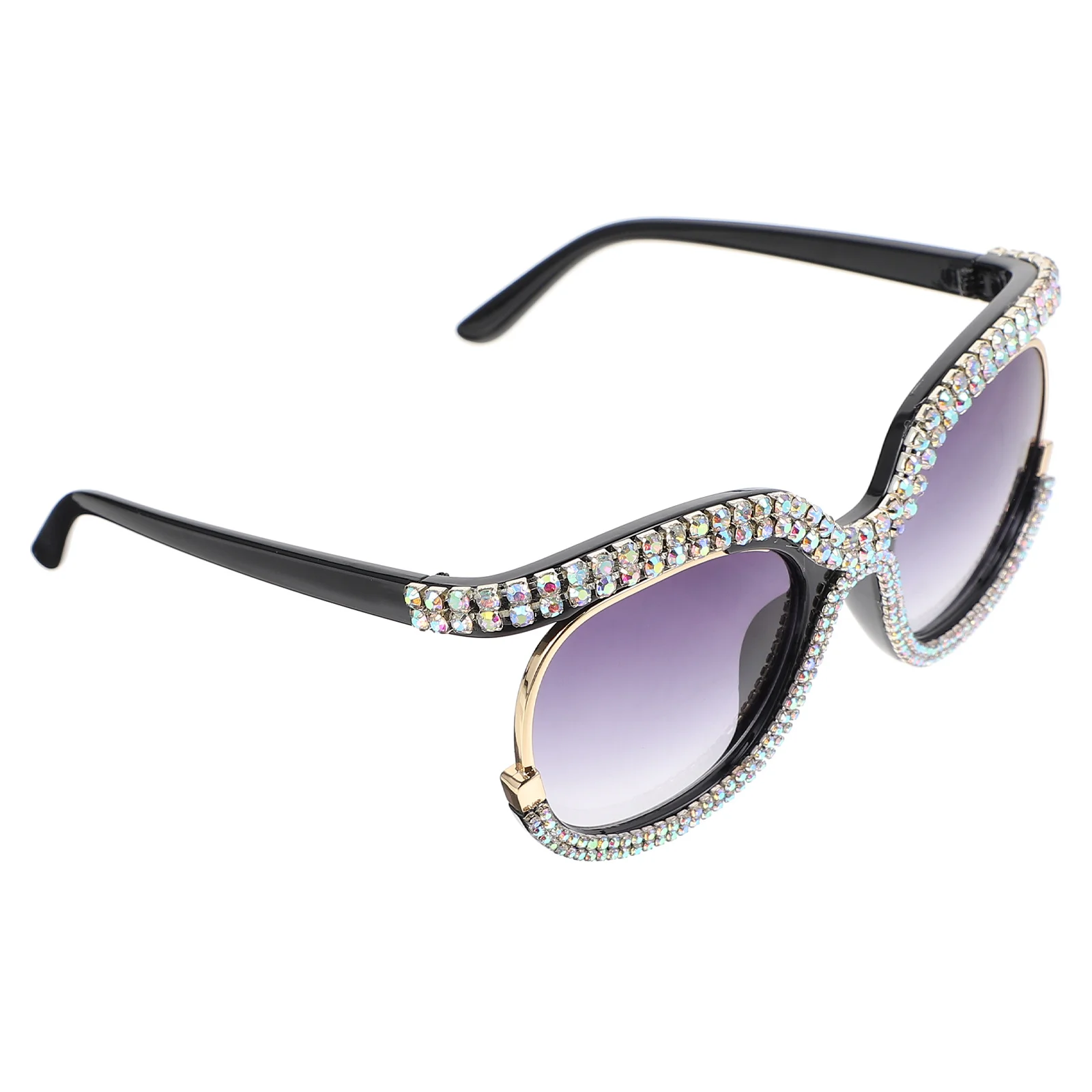 

1Pcs Mirror Leg Diamond Sunglasses Integrated Frame Durable Outdoor Driving Fashion Sunglasses for Photo Sun Glasses