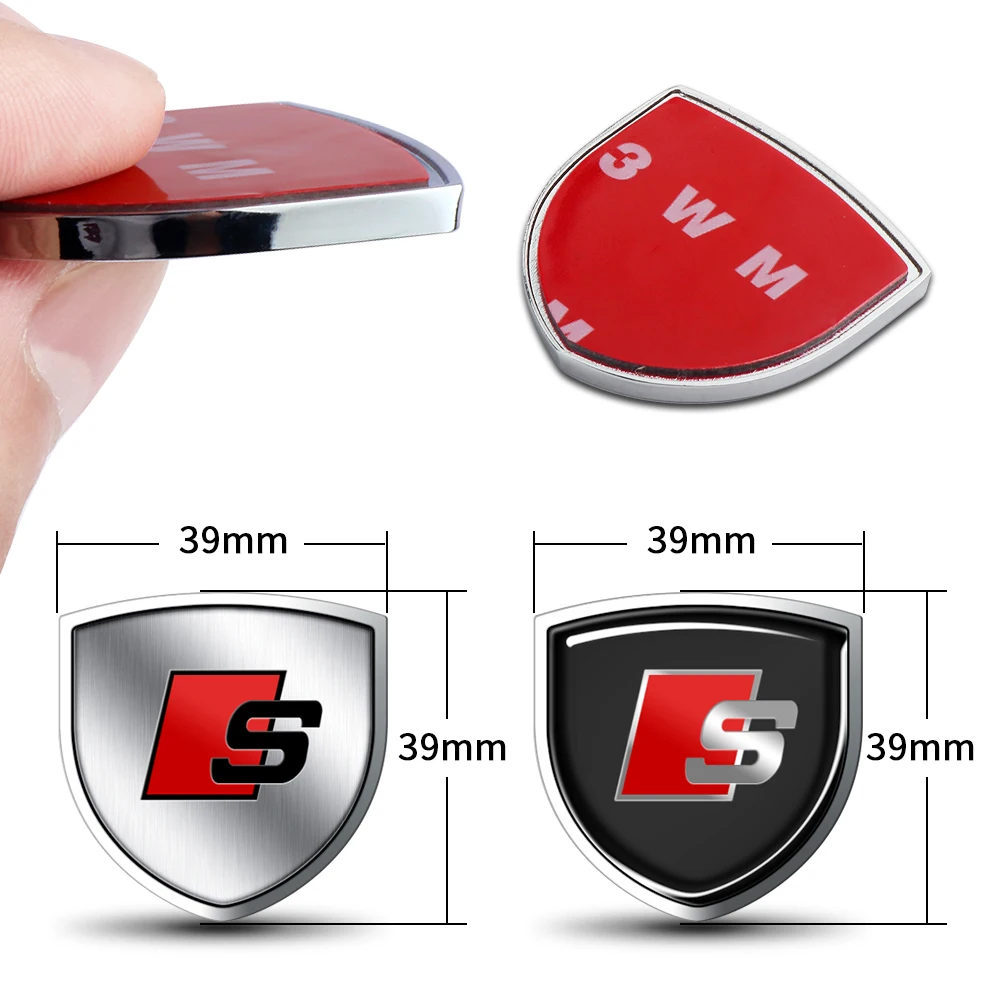 3D Meta Car Sticker Auto Door Shield Emblem Car Body Badge Sticker For Audi A1 A4 A6 A7 RS A5 Q3 Q5 Q7 A8 A3 TT Sline S3 A8 S4