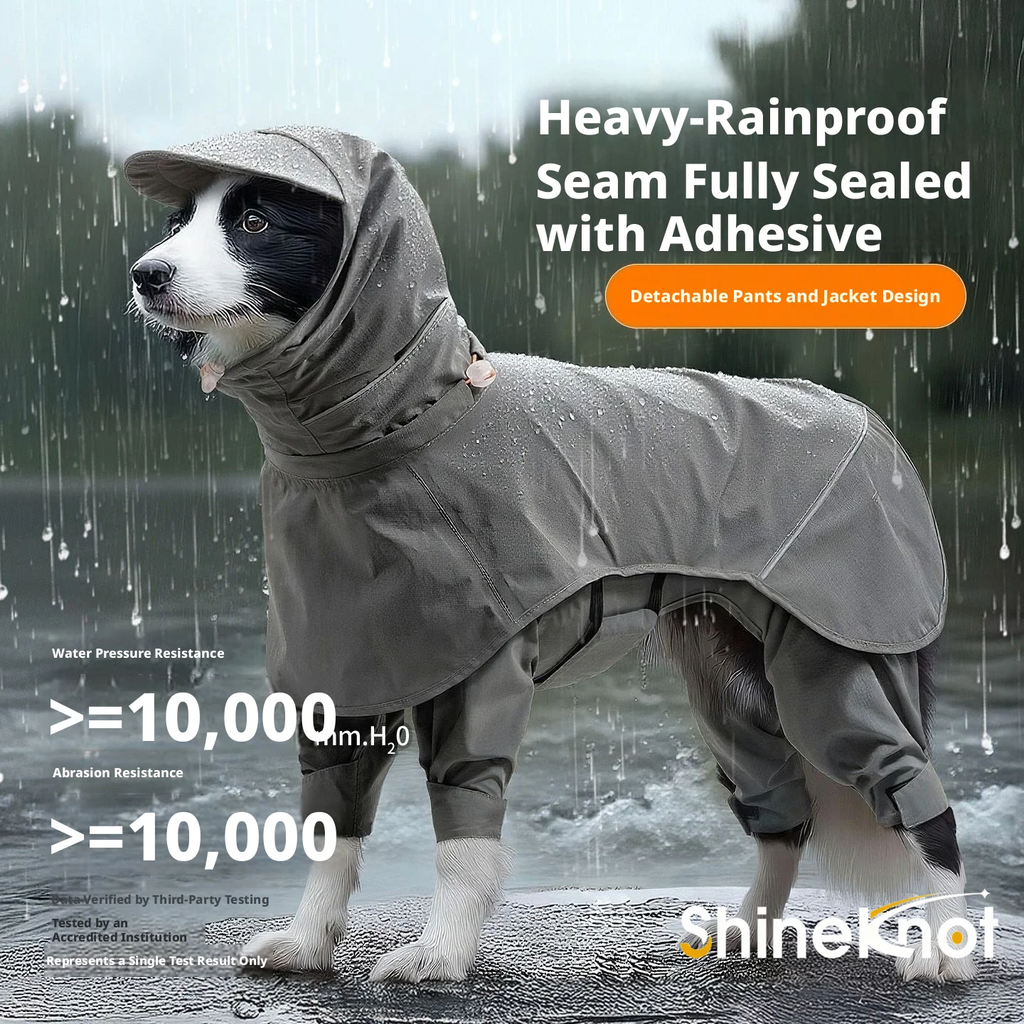 

SHINEKNOT Dog Raincoat Cloak, Waterproof And Dirt Proof Outdoor Four Legged Fully Wrapped Assault Suit Suitable For Large Dogs