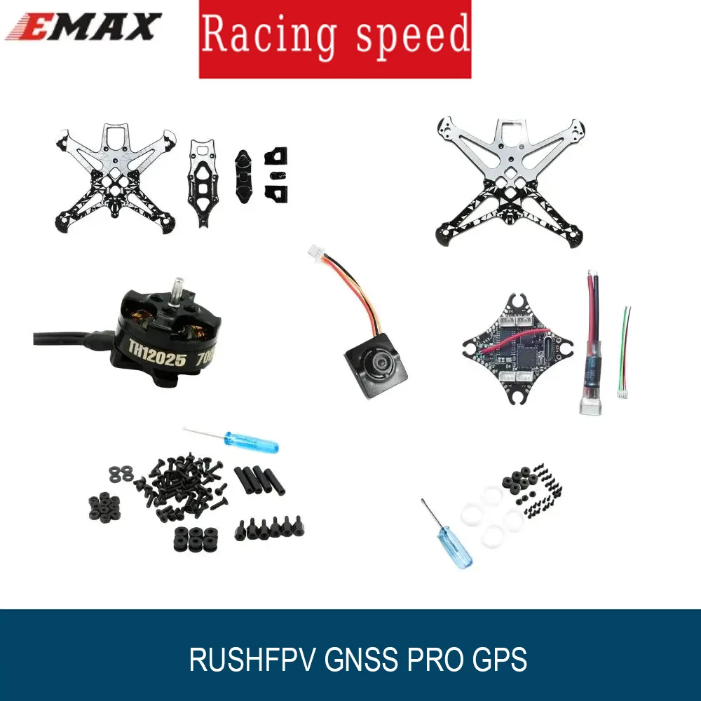 EMAX Tinyhawk III Plus Freestyle Rahmen-Kit mit Carbon-Bodenplatte, Schrauben und Aluminium-Abstandshaltern für FPV-Ersatzteile