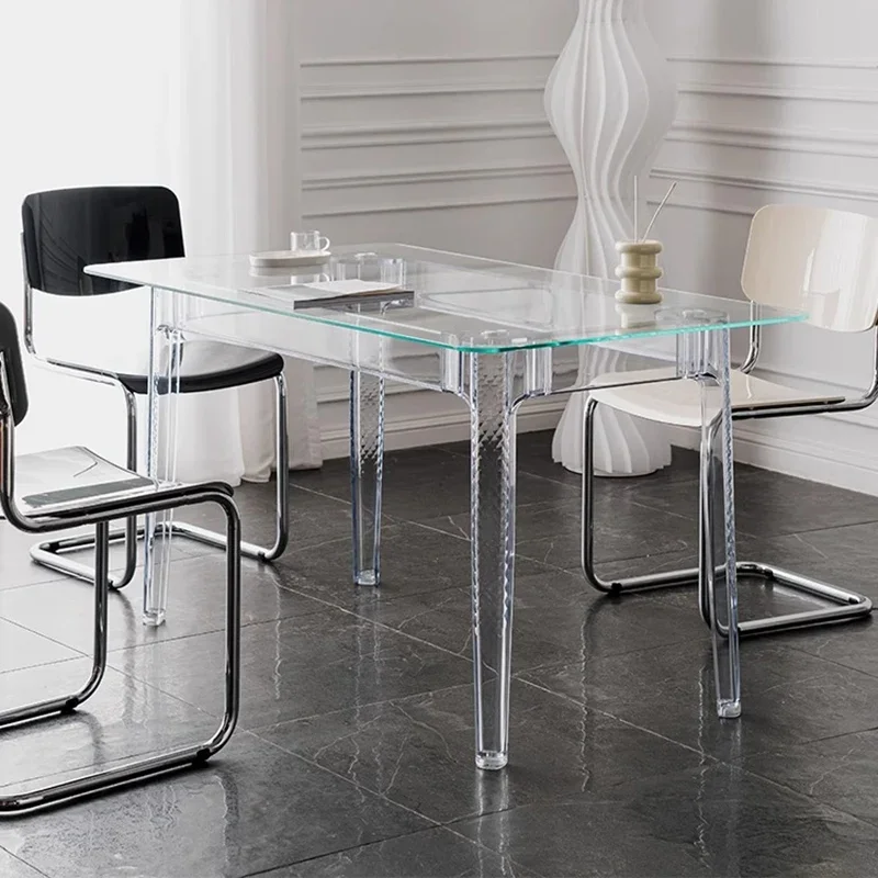 

​ ​ Современные роскошные квадратные стеклянные журнальные столики, скандинавские прозрачные акриловые небольшие офисные кофейные столики Stolik Kawowy FYCT ​ ​