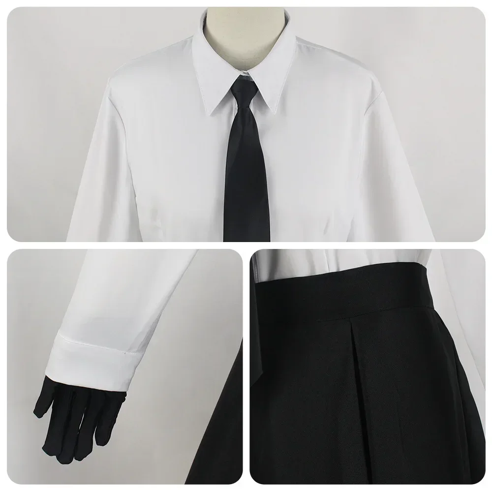 Akiko Yosano Cosplay Bungo Stray Dogs Yosano Akiko Cosplay Costume Wig Shirt Skirt Tie School Uniform Halloween Costumes Women