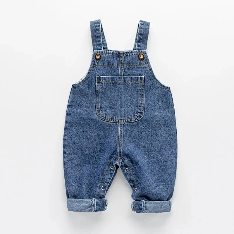 

Unisex Style Denim Overalls For Boys And Girls Seasonal Long Leg Shoulder Strap Pants Jumpsuits Children Clothes Suspender Trous