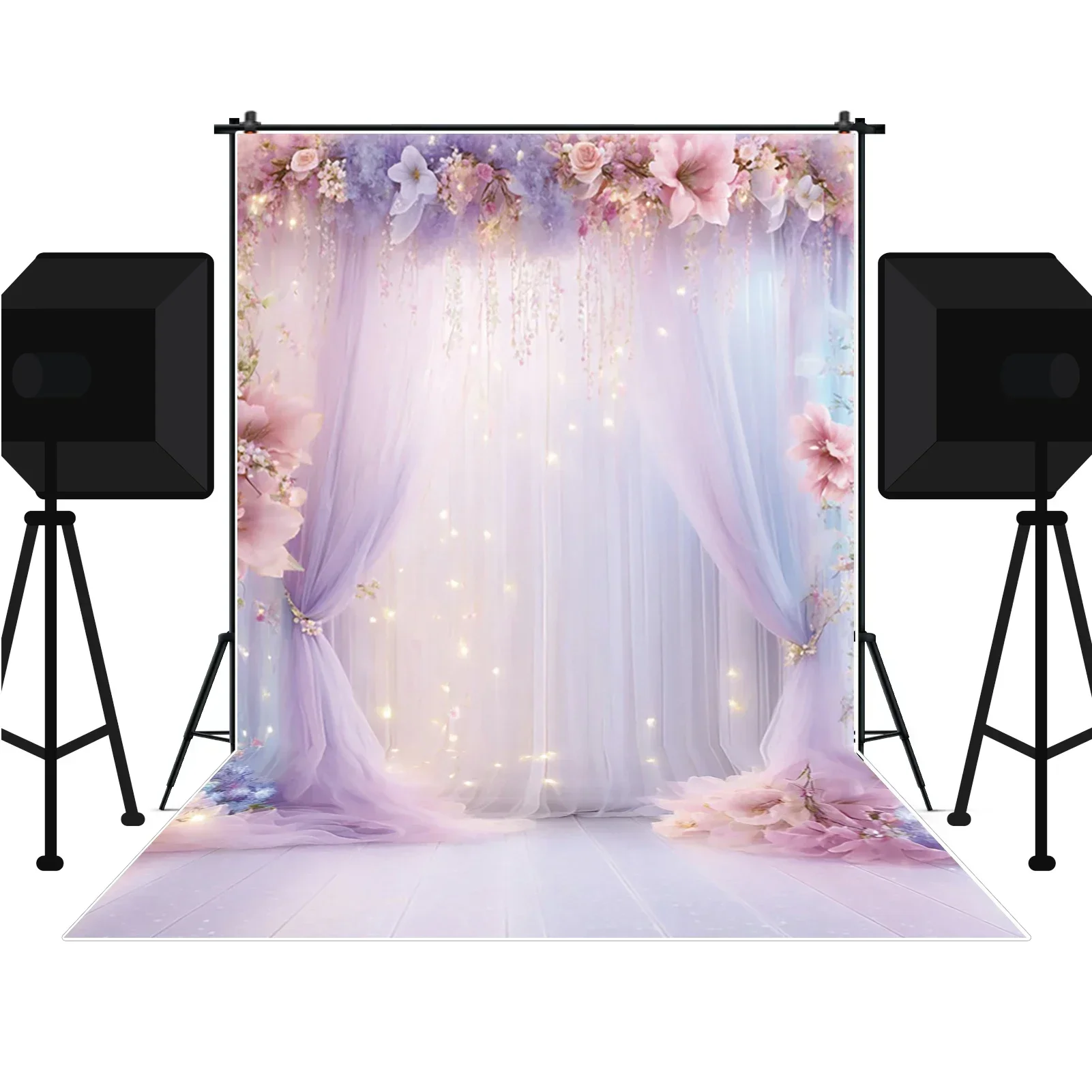 MOON.QG Fairy Green Forest Curtain Landscape Backdrop Photography Girl Birthday Wedding Background Photo Wall  Party Supplies
