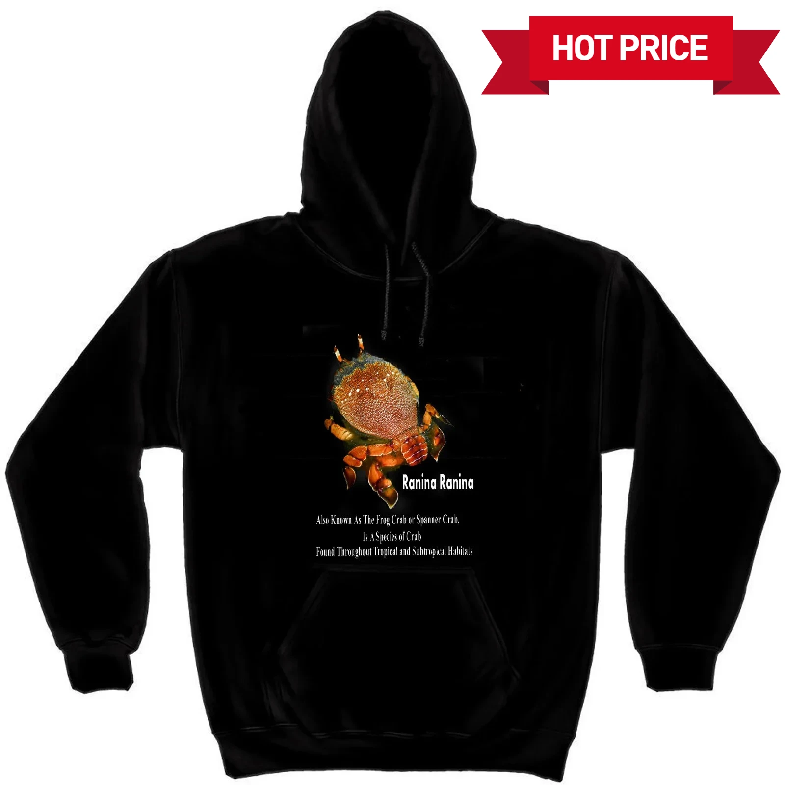 

Морской организм "Ranina ranina" лягушка краб Spanner краб пуловер с капюшоном новый 100% хлопок повседневная мужская толстовка модная уличная одежда