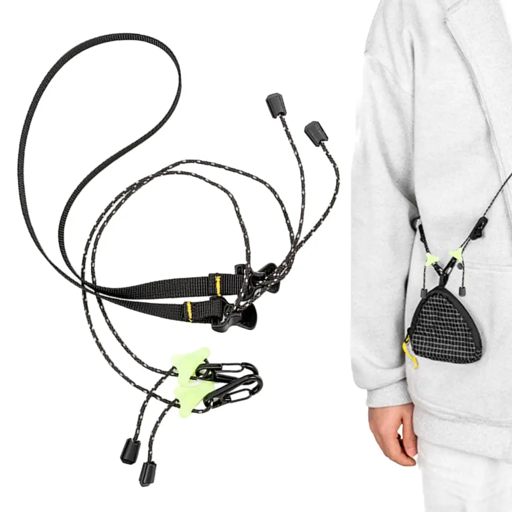 Outdoor Camping Shoulder Strap Adjustable Dyneema Sling Reflective Bag Strap Zinc Alloy Buckle Travel Hiking Crossbody Accessory