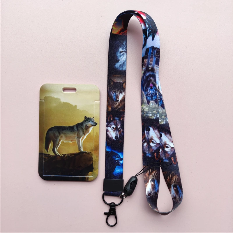 Wölfe Muster Tier Lanyard Ausweis Kartenhalter Büroangestellter Karteninhaber Abdeckung Kreditkartenetui Kartenschutz Weihnachtsgeschenk – Detail 17