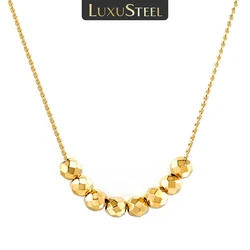 LUXUSTEEL Stainless Steel 4mm Round Beaded Ball Pendants Necklaces Collars Chains Necklace Wedding Party