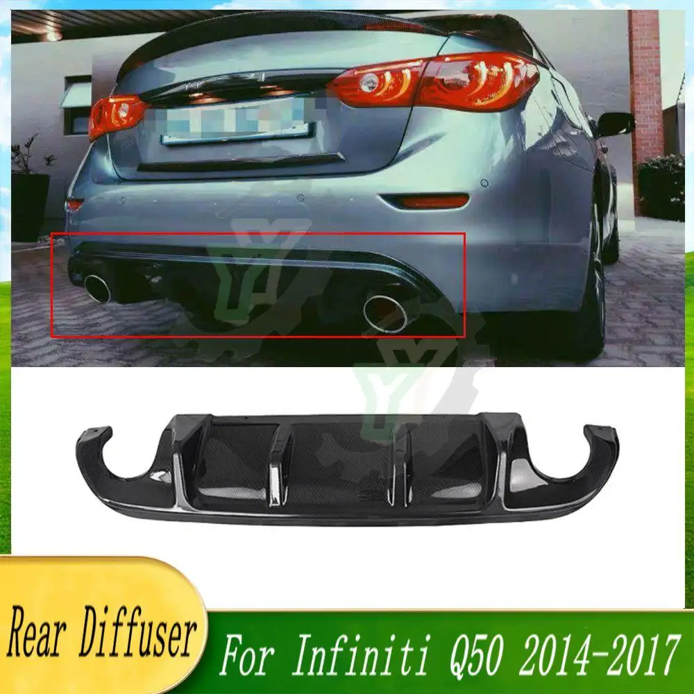 

Car Accessories Rear Bumper Diffuser Spoiler with Indicator Light Posterior Lip Body Kit For Infiniti Q50 2014 2015 2016 2017