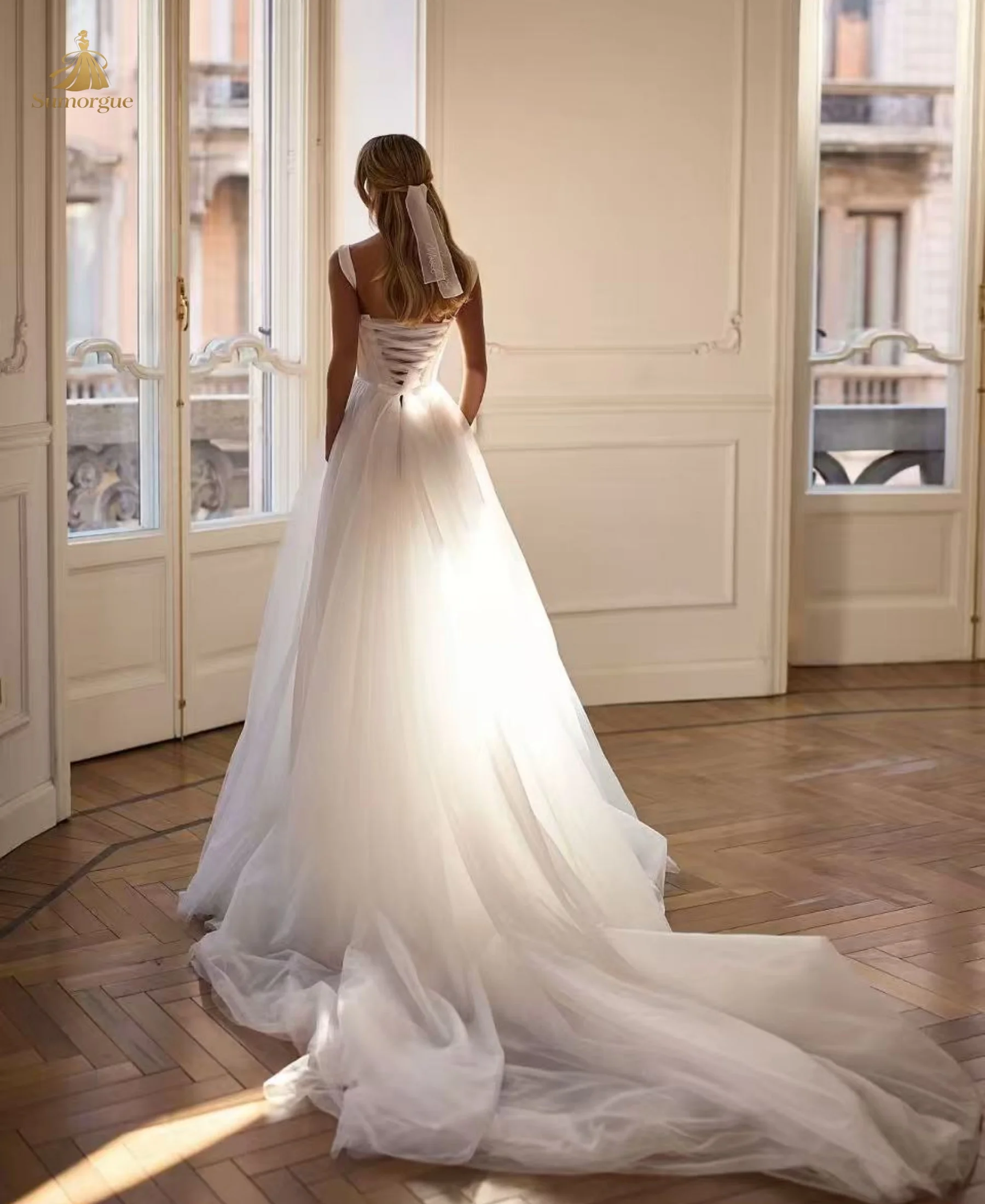 Elegant Sleeveless Wedding Dress Sweetheart A-Line Beach Princess Bride Gown HIGH Customized Party Vestido De Novia