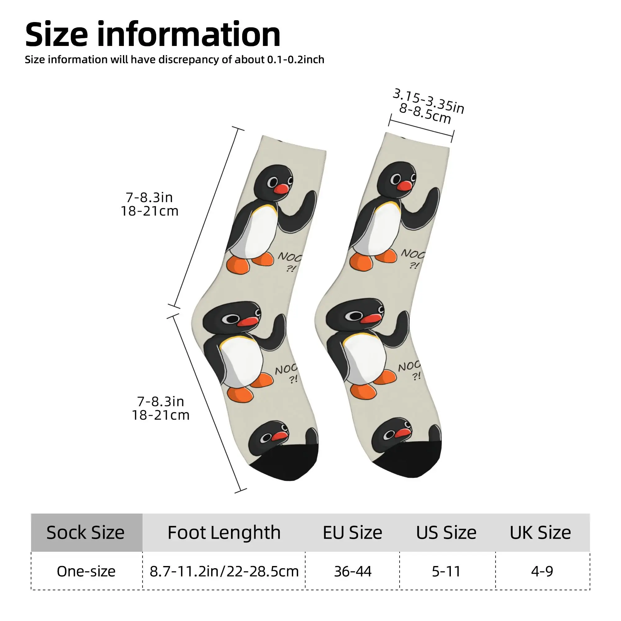 Funny Sock for Men Penguin Pattern Hip Hop Vintage  Happy Breathable Pattern Printed Crew Sock Novelty Gift
