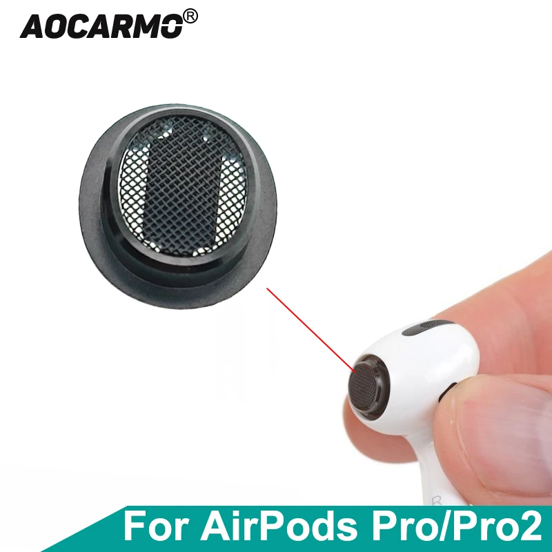 Aocarmo For Apple AirPods Pro Pro2 Earphone Dust Filter Metal Mesh Dustproof Net With Frame Ring Replacement Part 