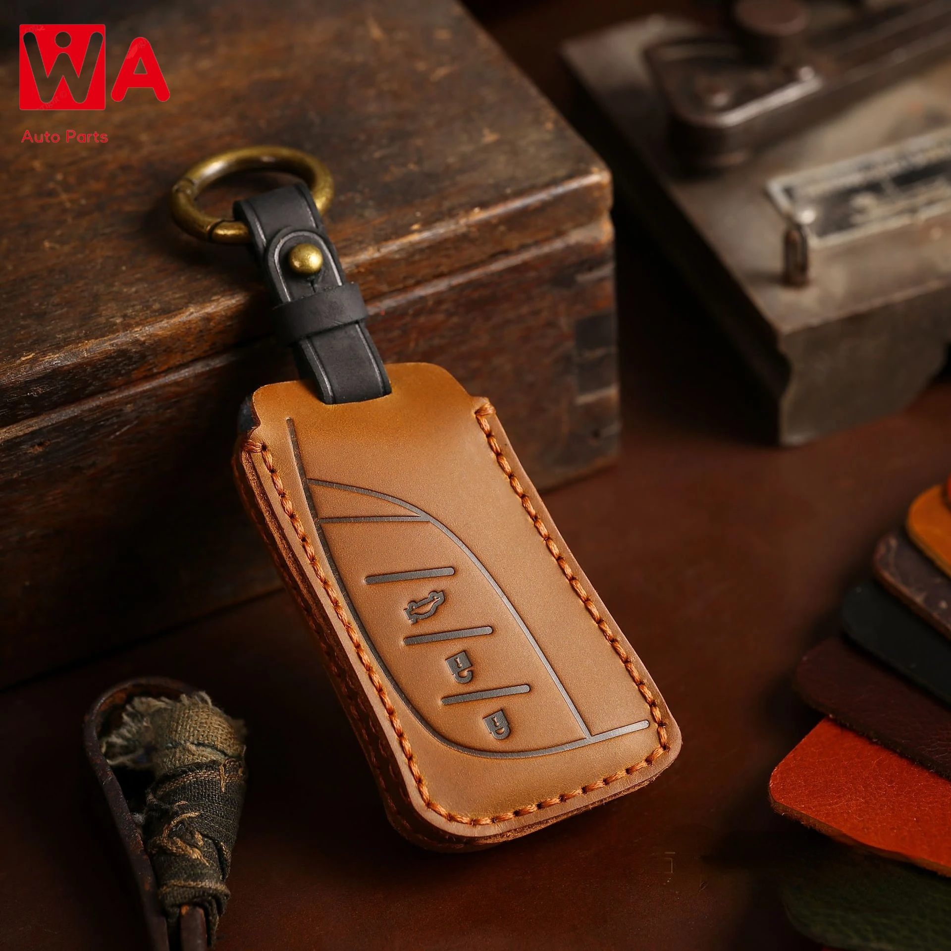 

Leather Key Case Cover 3 Button Car Accessories For Lexus Es200 Rx Es300 Nx200 Keychain Holder Keyring Shell Bag Fob Protector