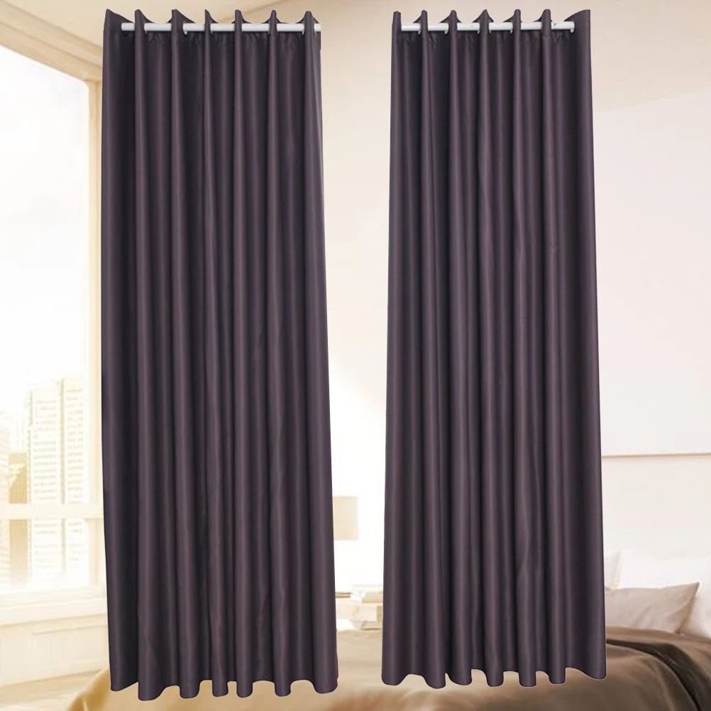 

2 Pcs Window Curtain Blackout Curtains Decorative Household for Living Room Dark Grey