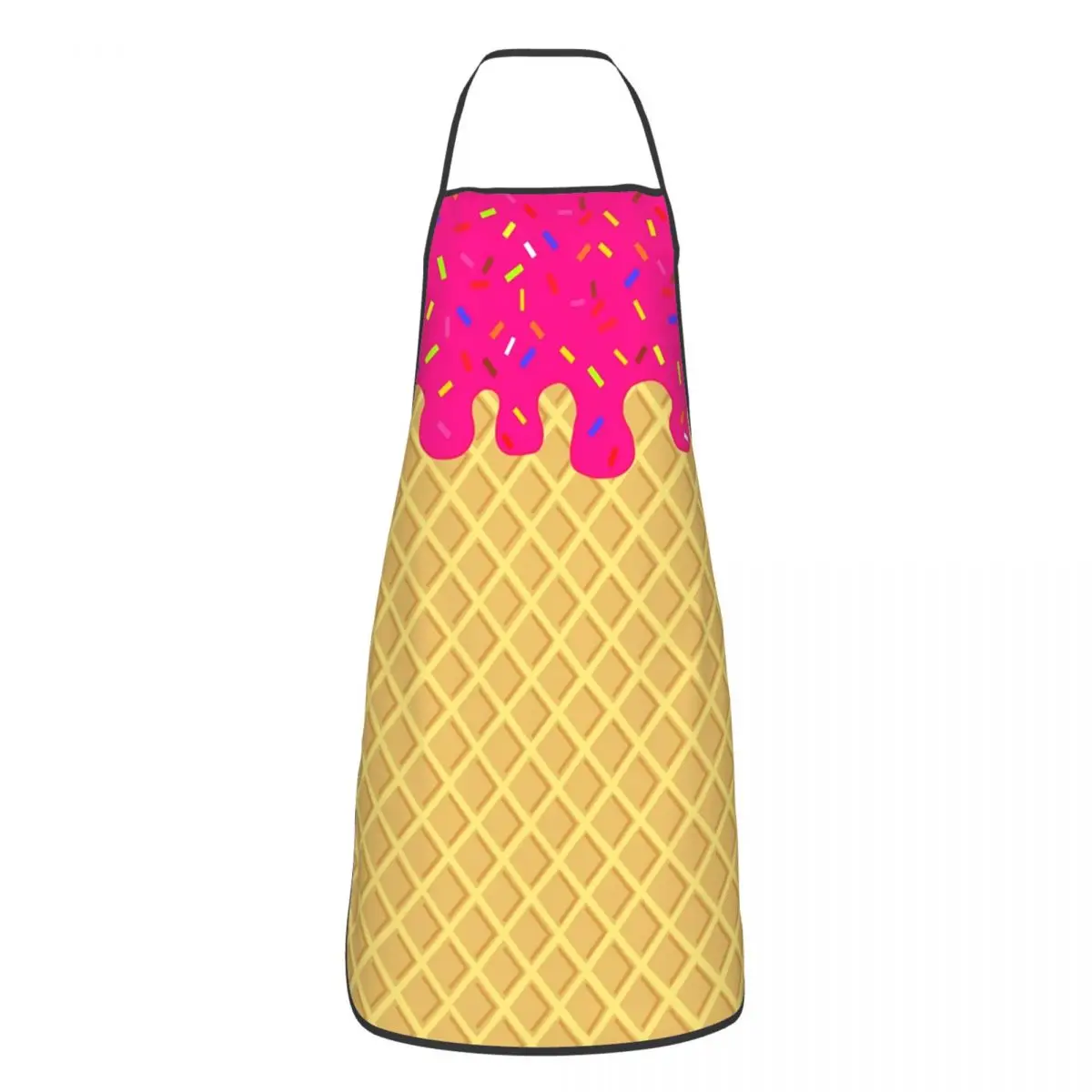 Custom Bib Strawberry Melting Ice Cream Apron Men Women Unisex Adult Chef Cooking Kitchen Tablier Cuisine Gardening