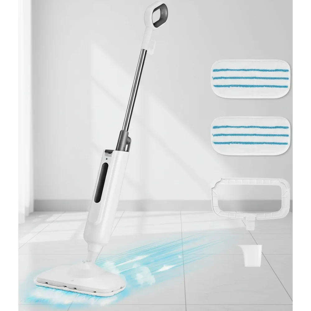 

Lightweight Steam Mop for Hardwood Floors, Quick Clean Tile Laminate Carpet, 2 Washable Pads Home Cleaning