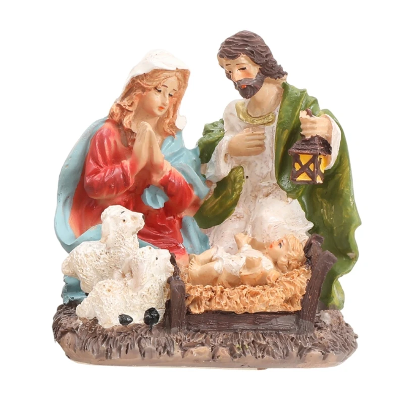  Traditional Nativity Scene Figurines Resins Holy Family Christmas Mantels Decoration Religious Art Holiday Ornament