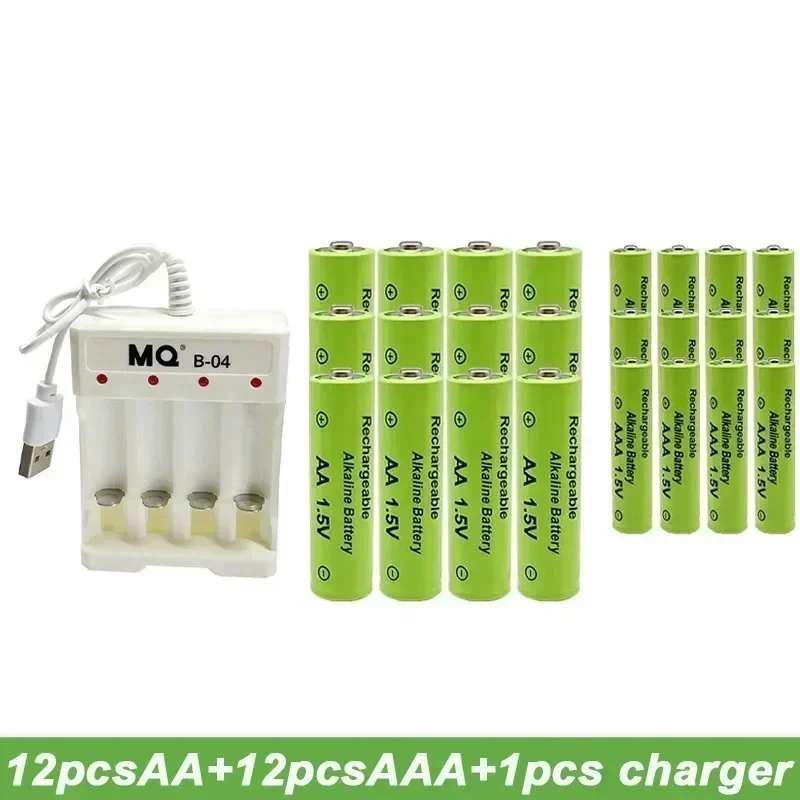 1,5 V oplaadbare batterij, AA3800+AAA3000mAh+NIEUWE AA-oplader, Alkaline-technologie, voor afstandsbediening, speelgoed/computers, enz.