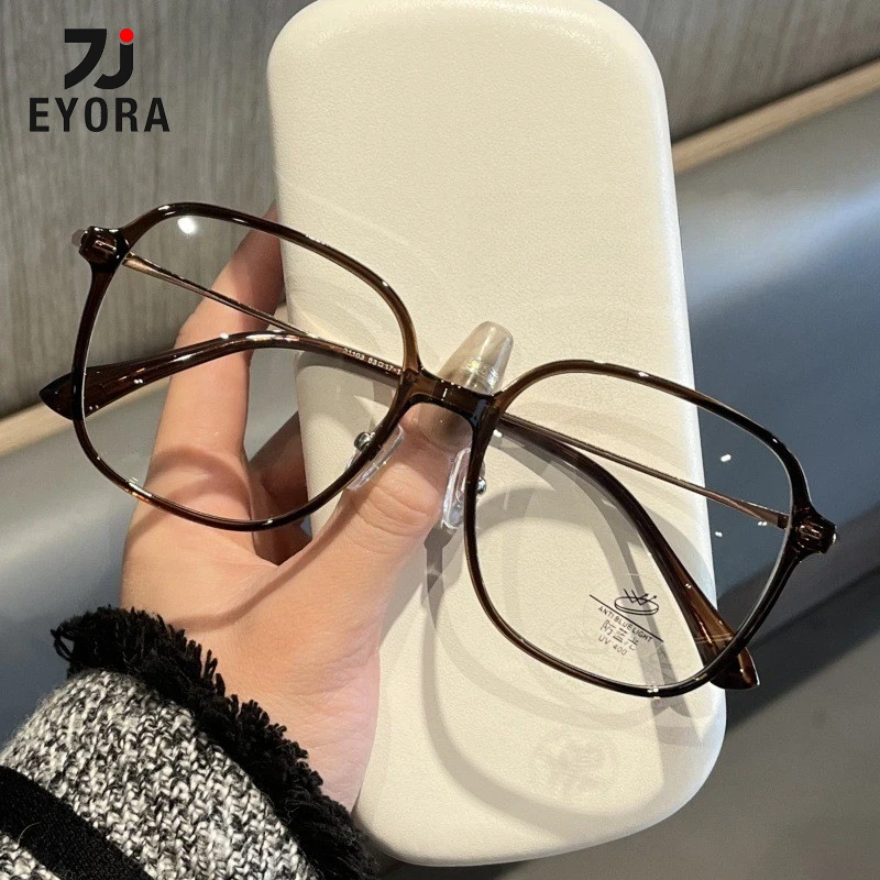 

EYORA Ultralight Reading Glasses for Women Skinny Face Anti Blue Light Photochromic Glasses Optical Lenses with Prescription