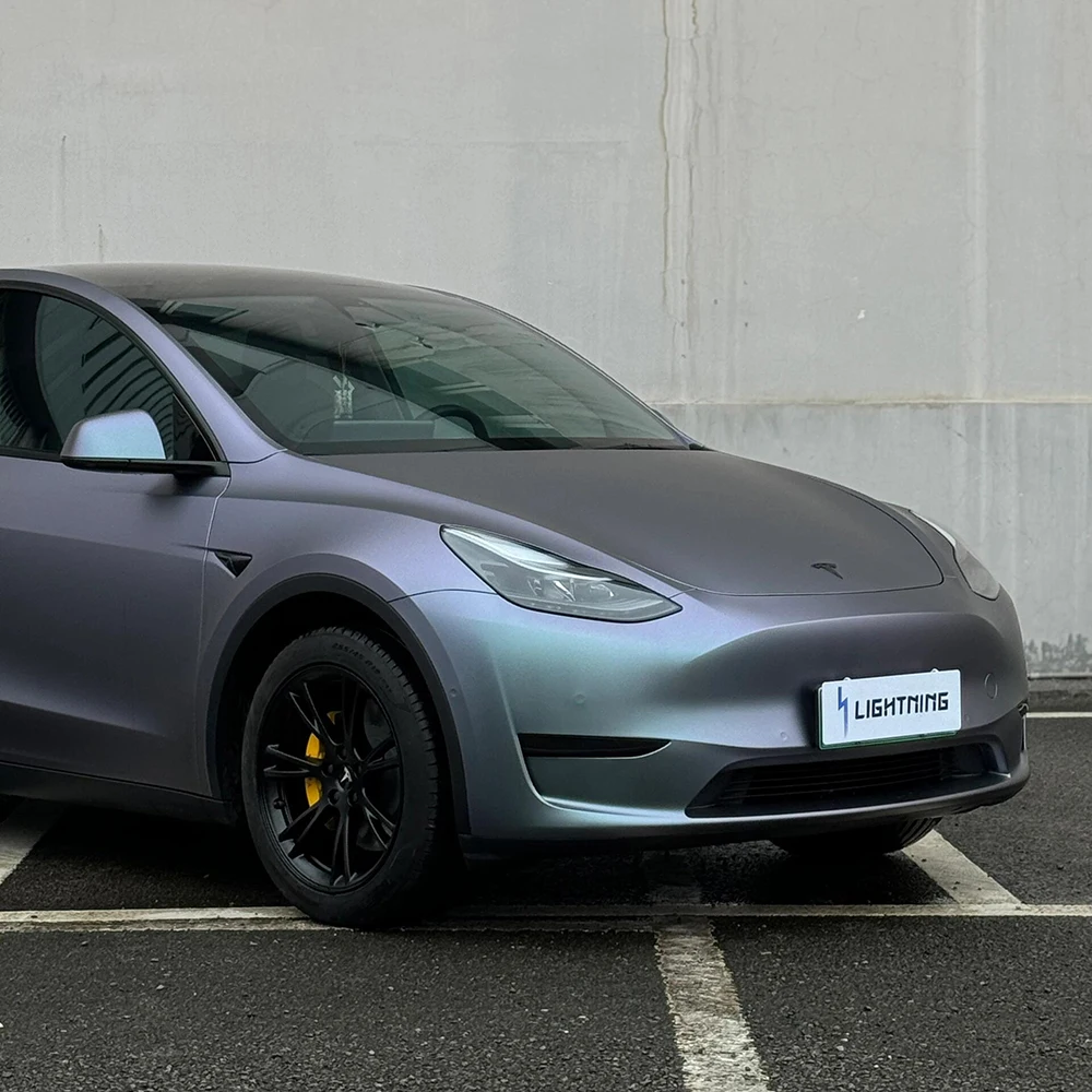 Оптовая продажа с фабрики съемный клей ПВХ без пузырьков воздуха ультра матовый волшебный серый фиолетовый автомобильная пленка винил